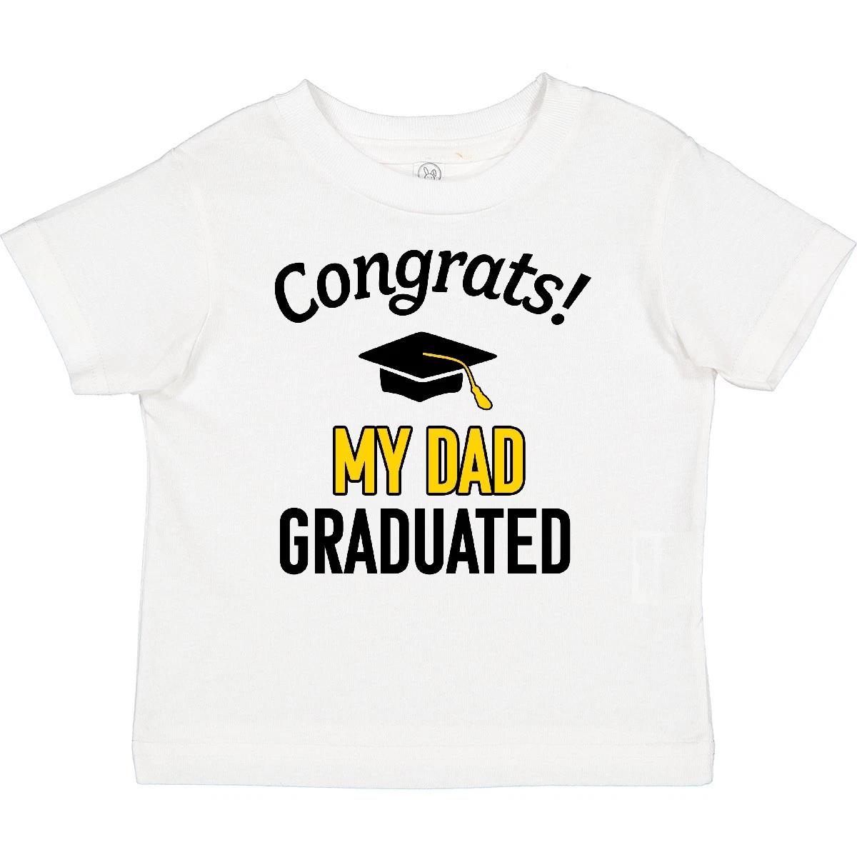 Inktastic Congrats! My Dad Graduated With Cap Baby T-Shirt School Daddy Father 100