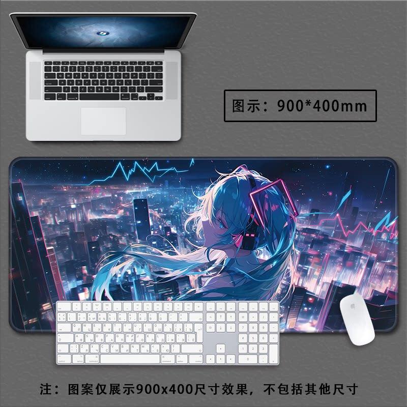 Hatsune Miku Cyber City Anime Large Desk Pad NonSlip AntiDirt Extended Gaming Mouse Pad