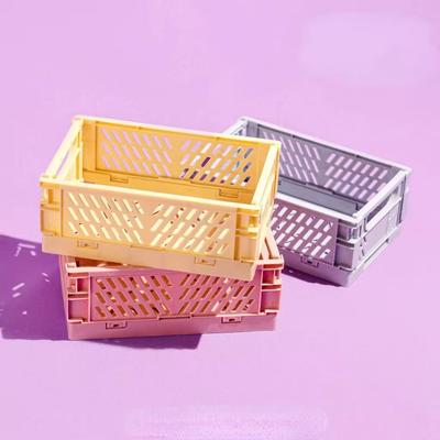 Plastová skládací úložná přepravka Skládací krabice Košík Stohovatelný Roztomilý make-up Šperky Krabice pro úložný box Organizér Přenosný