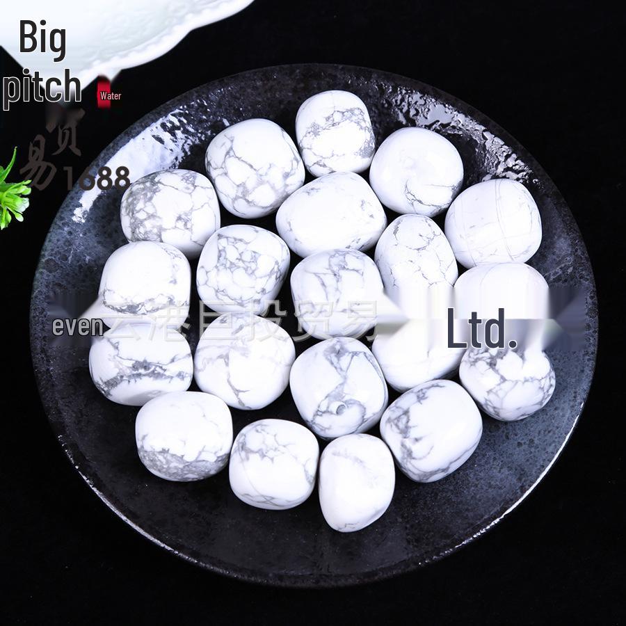 

Howlite White Turquoise Tumbled Stones for Decoration, Teaching, Bonsai, Fish Tank, and Archaeology