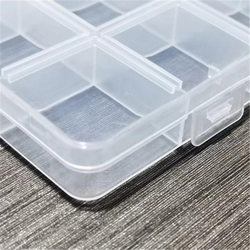 Boîte de rangement en plastique pour bijoux, compartiment pour perles, boucles d'oreilles, boîtier rectangulaire, organisateur