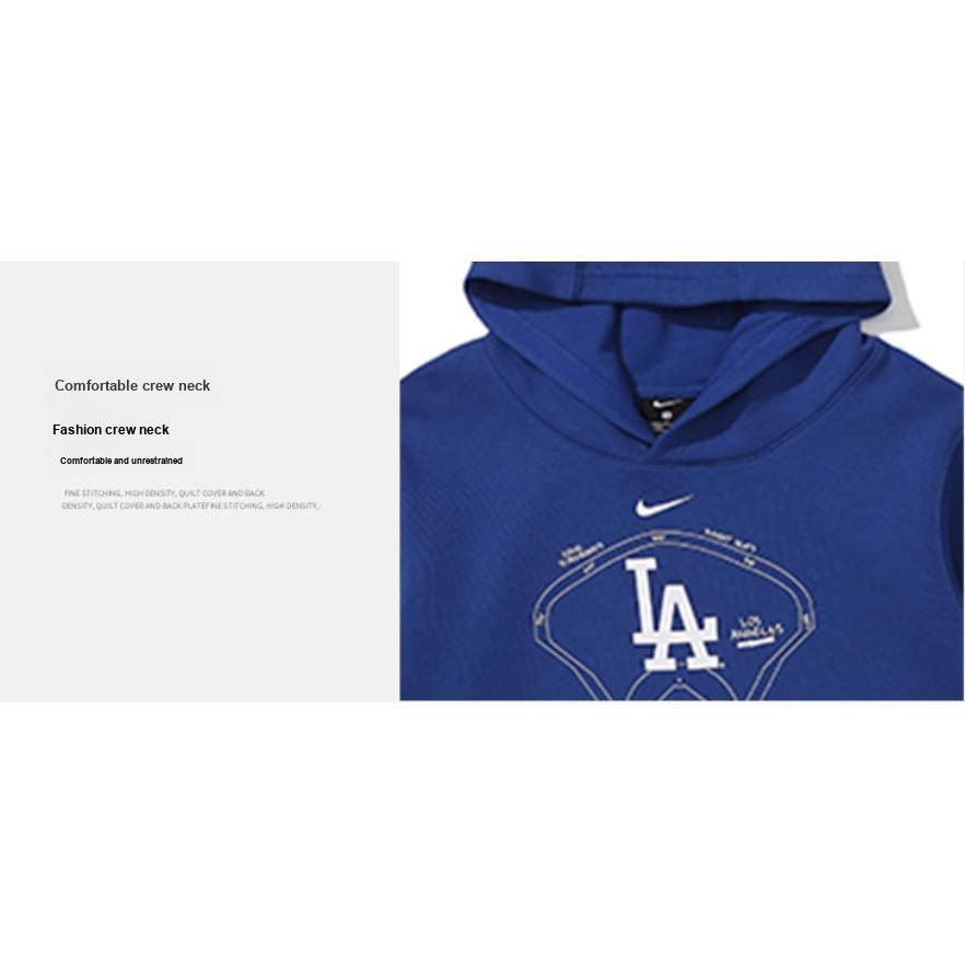 Nike X MLB Hoodie Los Angeles Dodgers Buchstaben Logo Print Pullover Langarm Kinder Hoodies Dunkelblau 3Z3B7SBF7-LAD