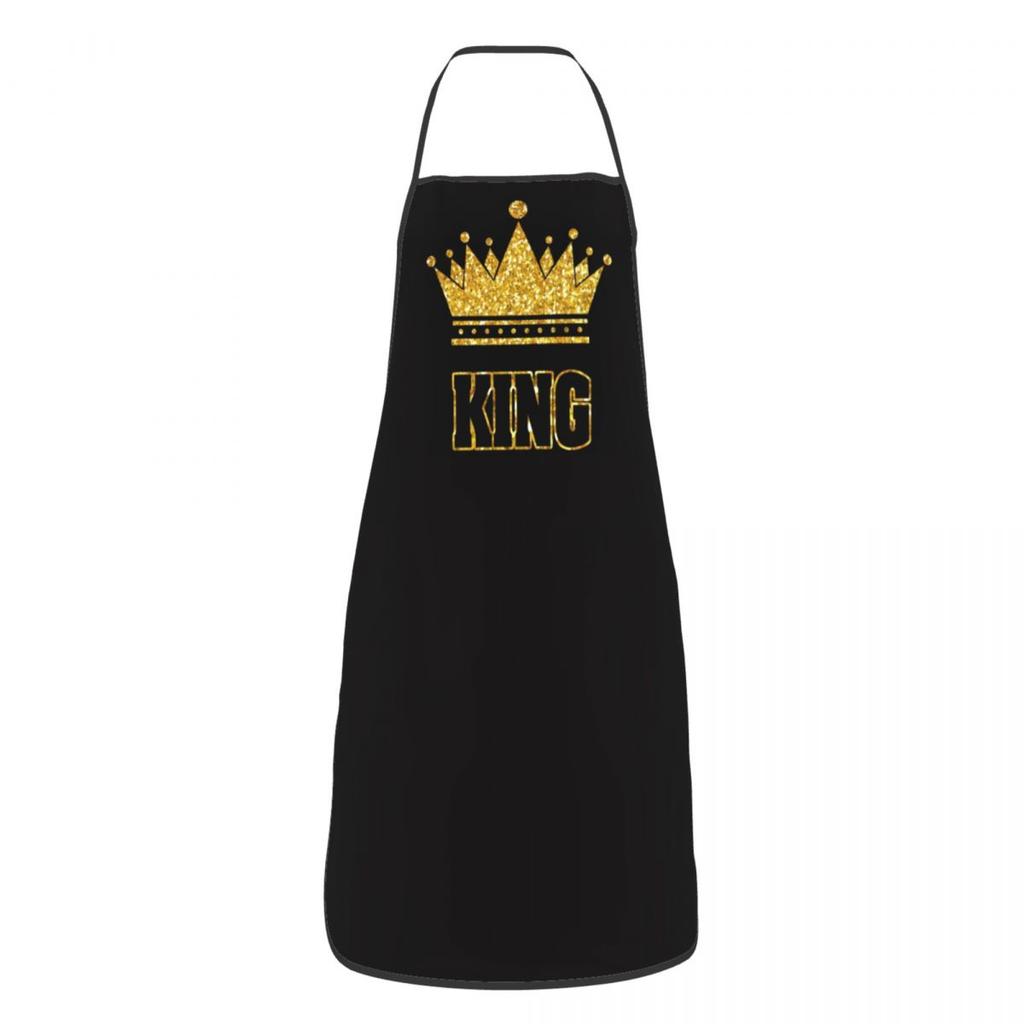 Queen King Apron Chef Cooking Tablier Sleeveless Bib Kitchen Cleaning Pinafore for Women Men Gardening