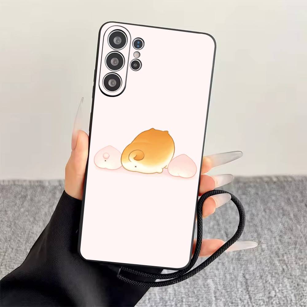 

Cute cartoon Shiba Inu Phone Case Black Silicone Soft For Samsung S25,S24,S21,S22,S23,S30,Ultra,S20,Plus,Fe,Lite Samsung S21Ultra