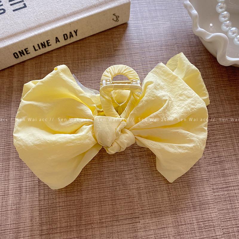 Candy color large bow grab clip Korean shark clip back head plate hairpin hair volume multi hairpin hair claw hair accessories