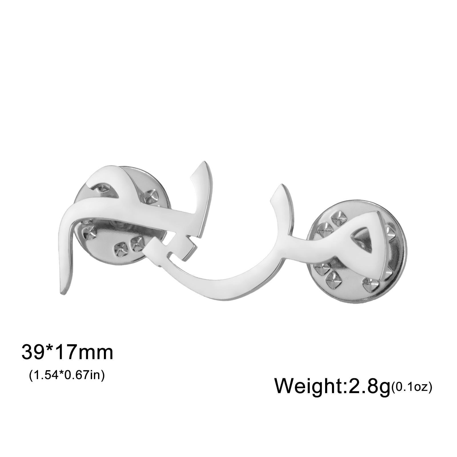 

Lemegeton Custom Arabic Name Brooch Men Women Suits Pin Badges Customized Logo Pins Stainless Steel Jewelry Personalized Gifts name in Arabic