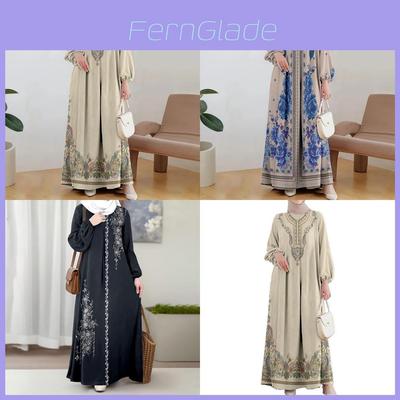 Langes Kleid im ethnischen Stil mit Relief-Blumenstickerei für Party und Freizeit