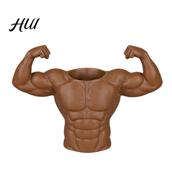 Fitness Desk Organizer 3D Printed Pen Holder, Muscular Man Figure, Creative Makeup Brush Holder for Pens And Brushes, Funny Enthusiast Gift