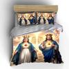 Koning en Koningin in Heilige Licht Print Beddengoed Set 1 Dekbedovertrek 2 Kussenslopen voor Volwassenen en Kinderen Luxe Cadeau Volledige Maat