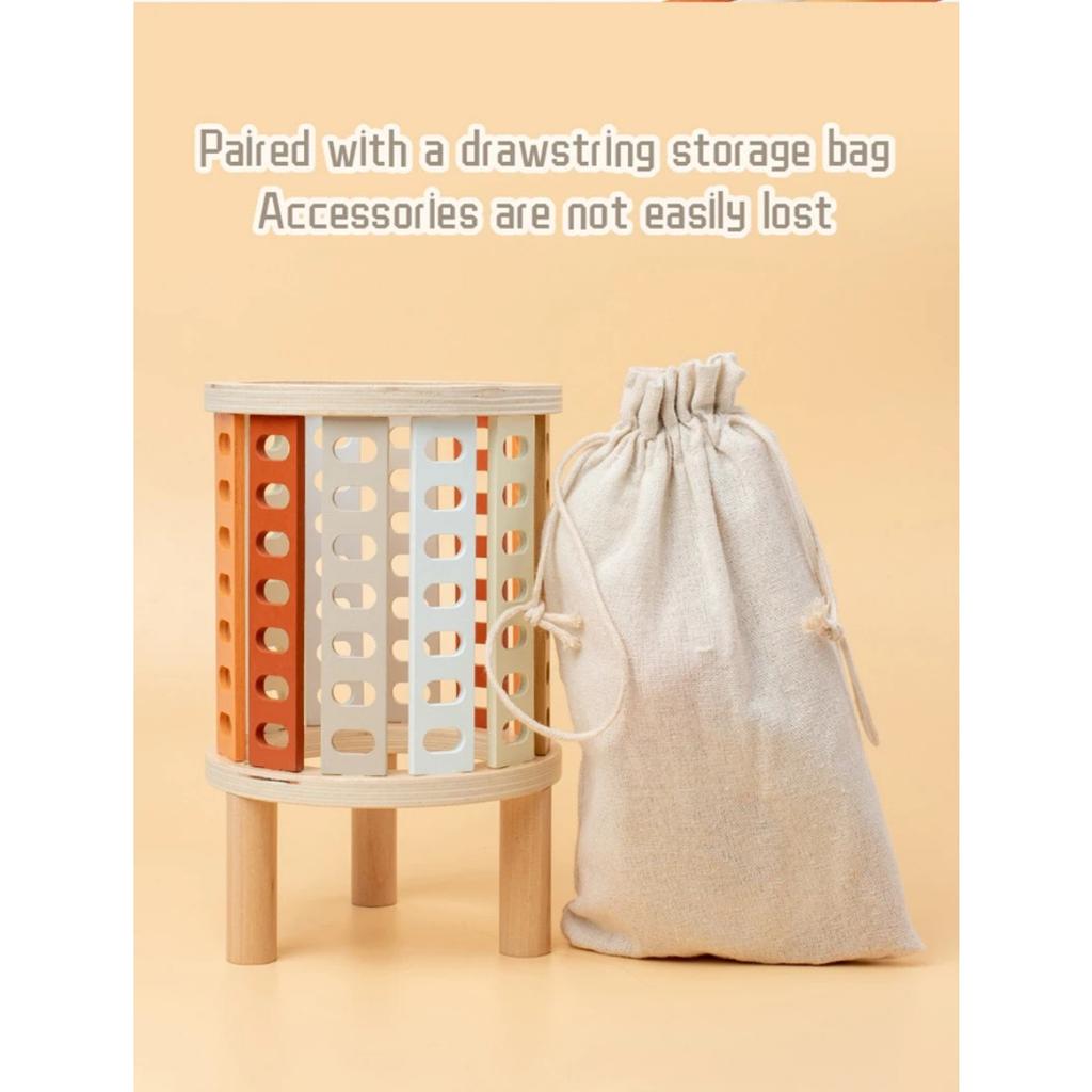 Kids Balance Tower Pick Up Wooden Sticks Social Board Game Logic Thinking Challenge Brain Game Math Count Intellectual Toy Gift