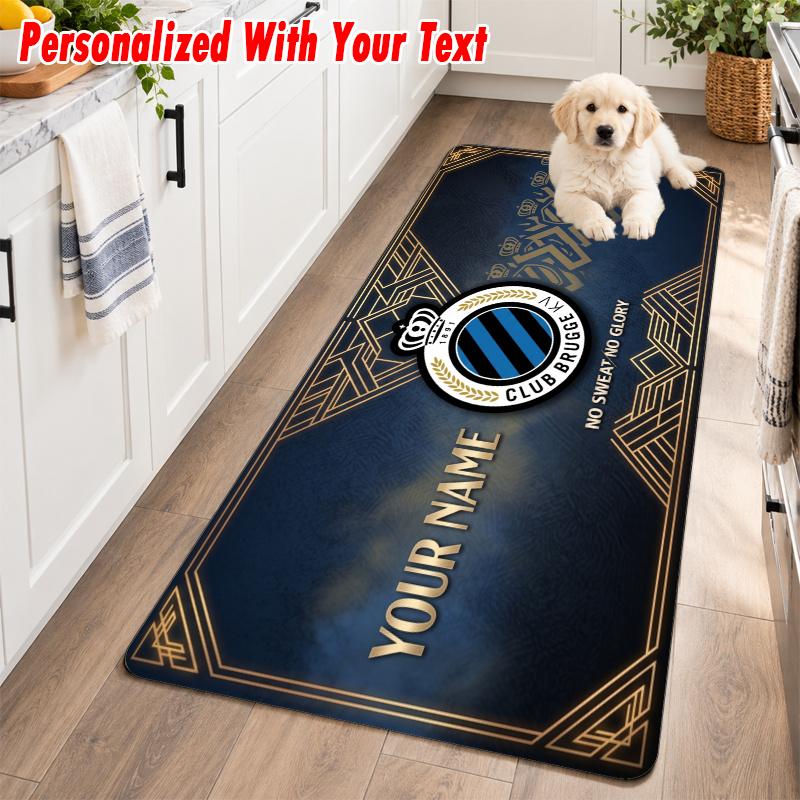 Club Brugge FC Custom Name Flannel Rug Kitchen Mat Non Slip Floor Carpet Personalized Home Decor