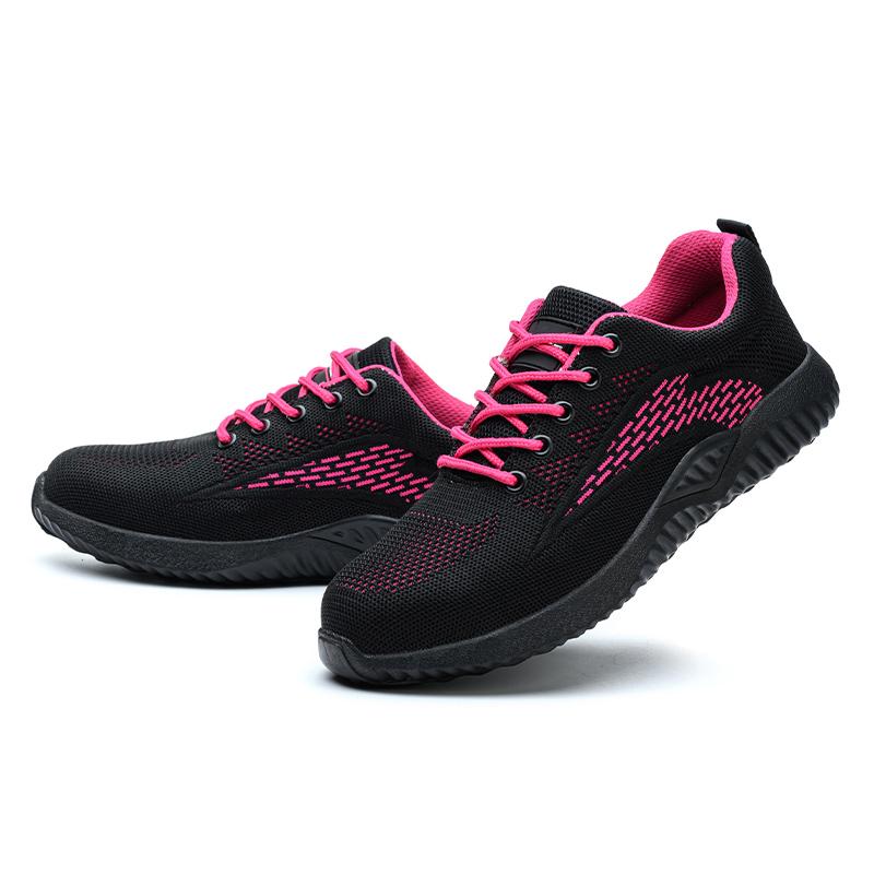 

women casual breathable plastic toe cap working safety shoes worker security boots summer insulated sneakers protective footwear 250 розовый