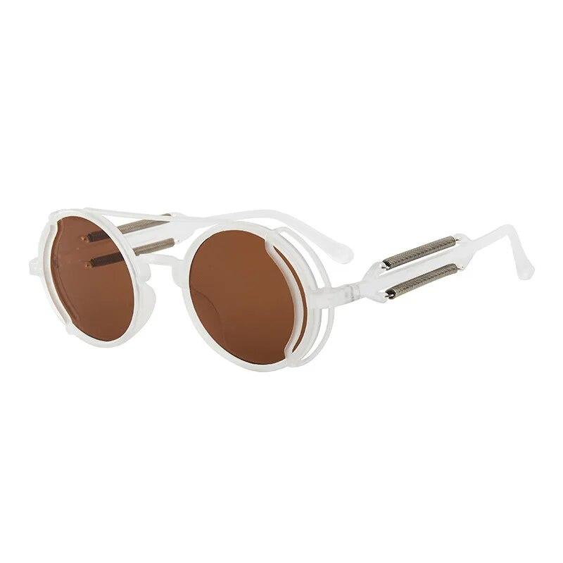Classic Gothic Steampunk Sunglasses Luxury Brand Designer Men and Women Retro Round Pc Frame Sunglasses