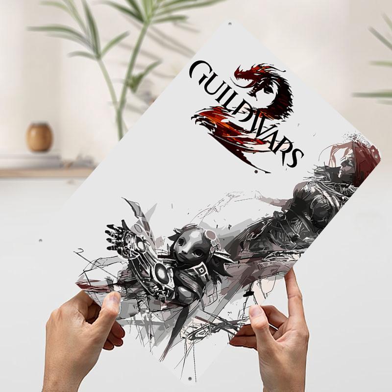 

Guild Wars 2 Characters Metal Poster Customized Wall Art Retro Vintage Tinplate Signs for House Decor Garage Decoration Room 7.9x11.8In(20x30cm)