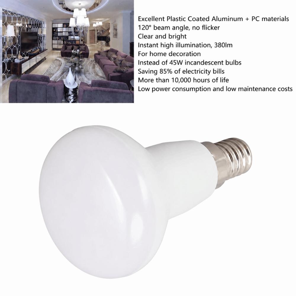 4 Pack 5W Long Neck LED Bulbs E14 Base Mushroom Shape Lamps Energy Saving LED Light Bulbs  Home