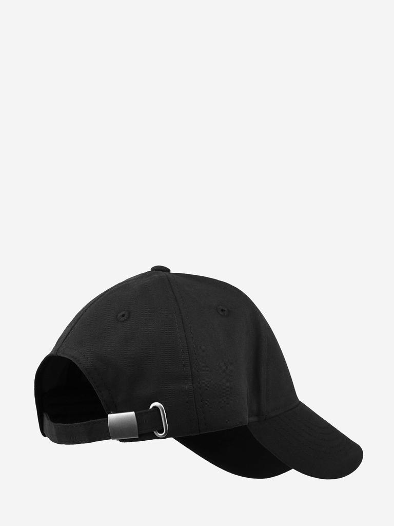 Baumwoll-Baseballkappe mit schwarz gesticktem Custom Wear-Logo in Schwarz und Weiß