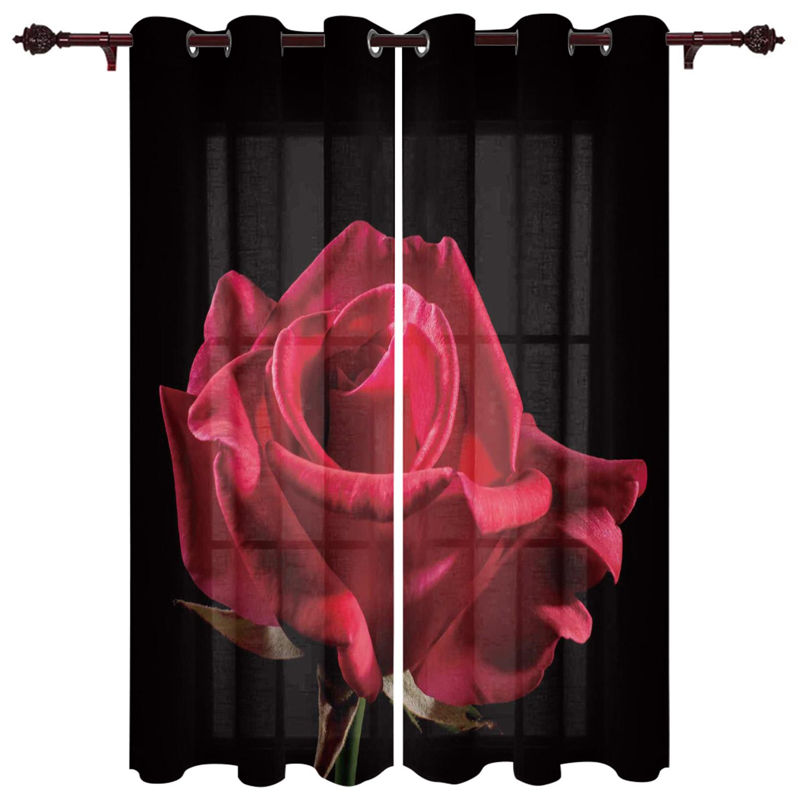 

Занавеска с красной розой для гостиной, спальни, домашнего декора, кухонные жалюзи, шторы 135W x 60H(cm)
