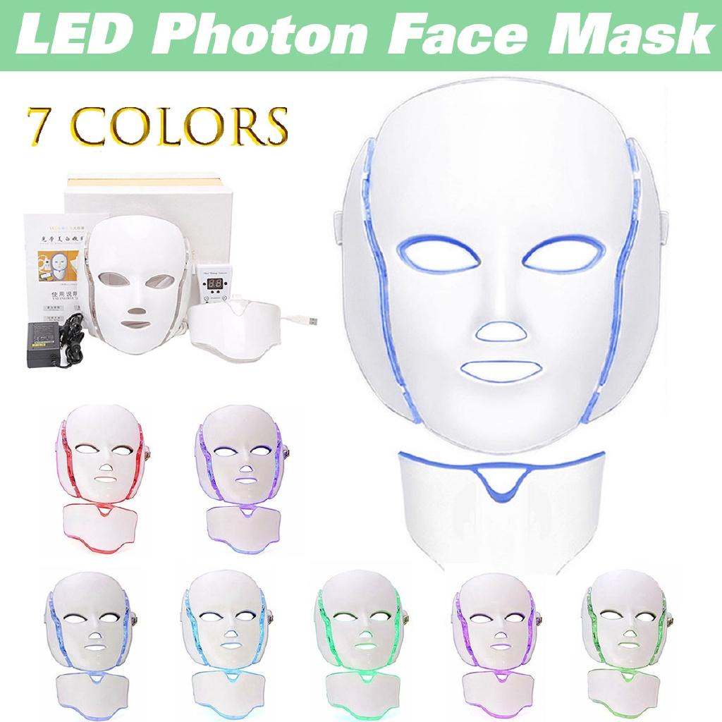 7 Colors LED Light Facial Mask Photon Face Neck Mask Rejuvenation Face Mask Machine Household Beauty Light Therapy