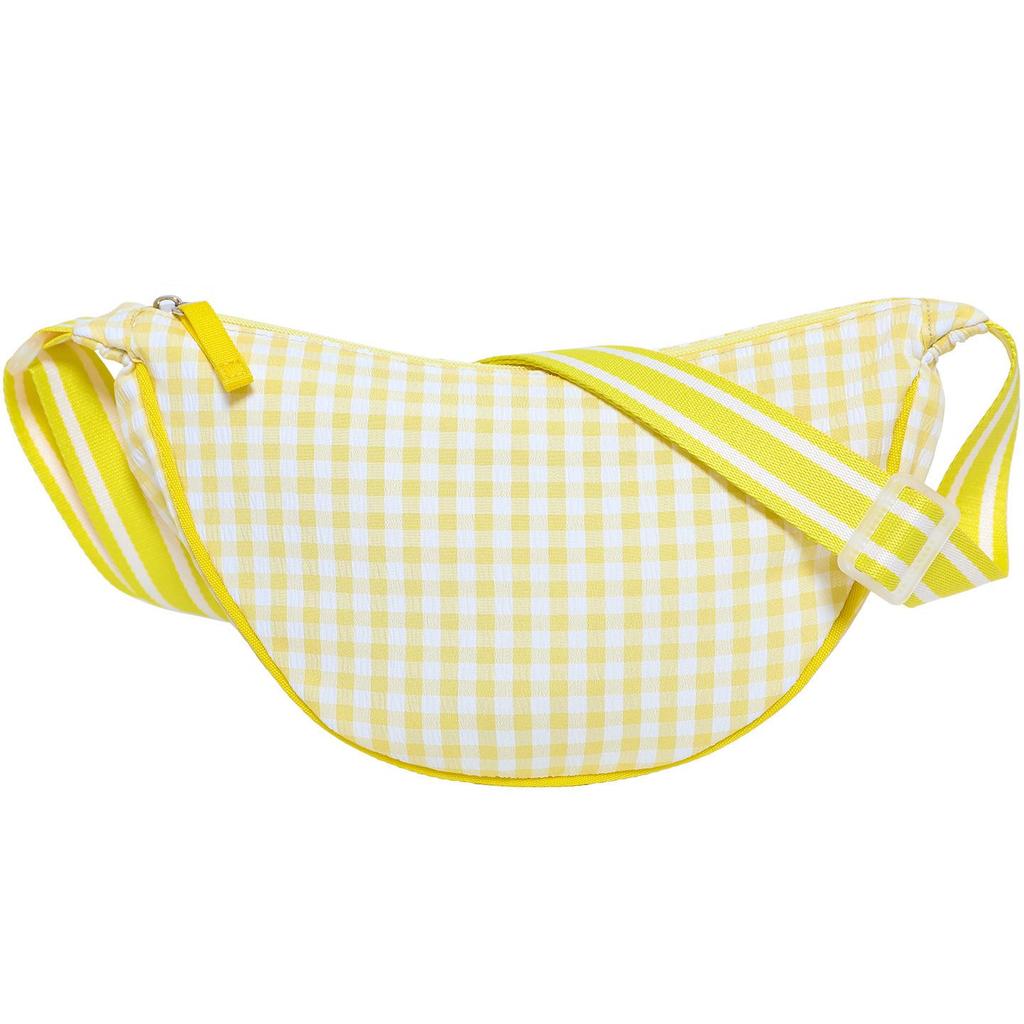 Checkered Dumpling Bag for Commuting Women, Trendy Crossbody Bag, Lightweight Small Crossbody Bag