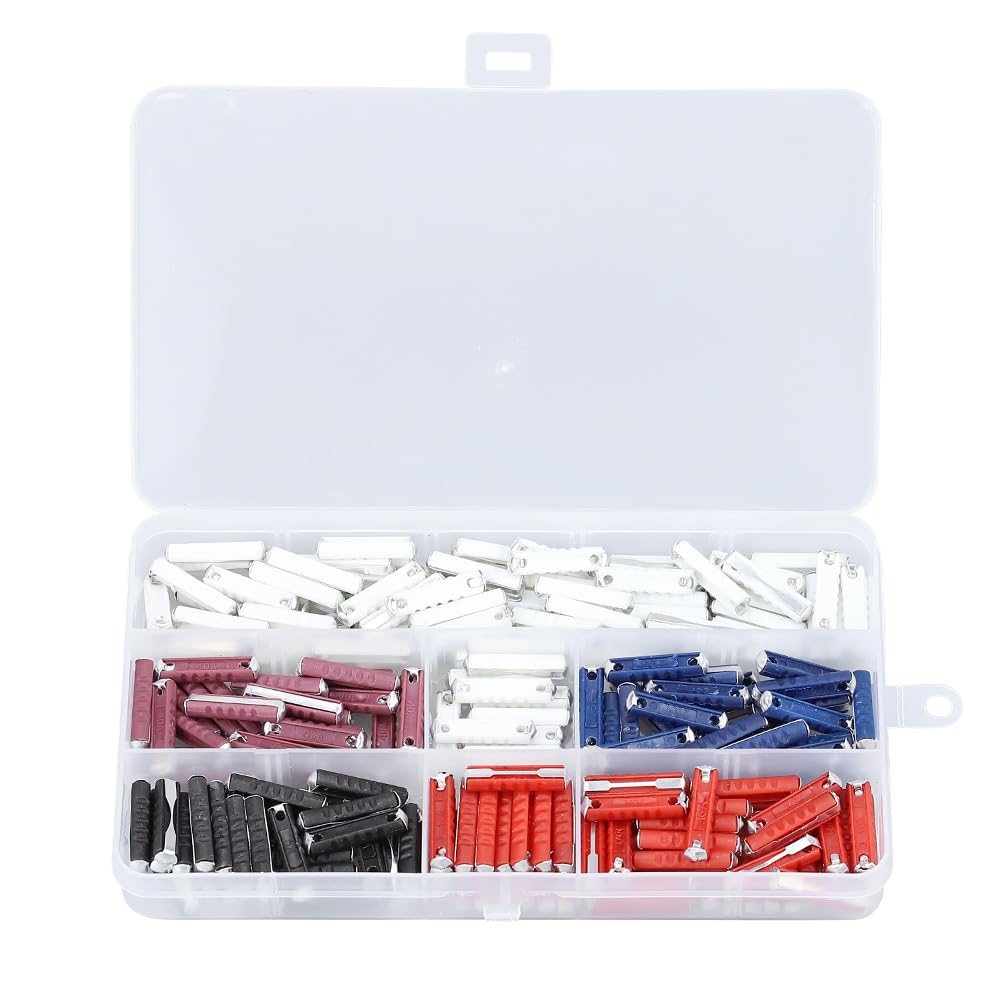 Glvaner 200pcs European Fuse Car Fuse 5A 8A 16A 25A 40A Kit Car Fuse