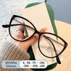 New Fashion Anti-Blue Light Plain Myopia Glasses Ultra-Light Blush Cold Brown Korean Anti Radiation Eyeglasses Round Metal Frame