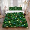 3pcs Christmas Lights Holiday Decorative Bedding Set, One Quilt Cover and Two Pillowcases (No Core), Festive Gift for Bedroom and Guest Room
