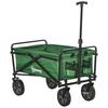 Foldable Trolley On Wheels Transport Trolley On Wheels 40 Kg Load Adjustable Handle 83 X 50 X 99 Cm Dark Green