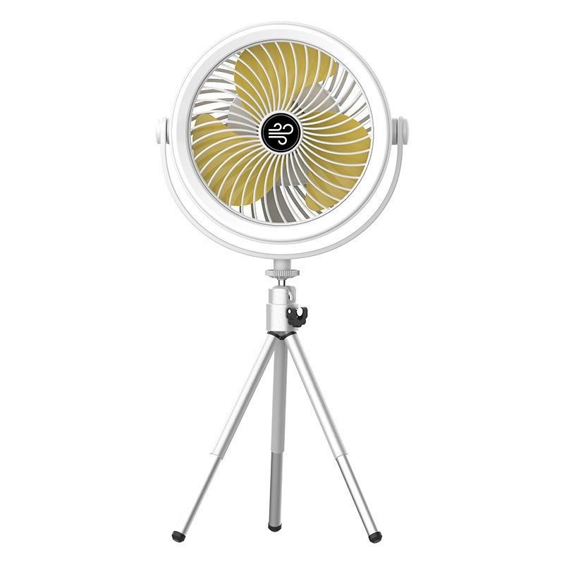 

Outdoor Tripod Fan Portable Camping Fan With LED Light 3 Speed Adjustable Air Circulator Fan Rechargeable Outdoor Foldable Fan белый