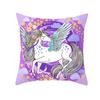 Time Cartoon Home Decor Pillow Purple Unicorn Pillowcase Rainbow Sunrise Sofa Cushion Cover