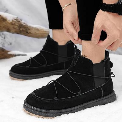 Mode Homme Tendance Plus Velours Bottes de Neige Confortables Résistantes au Froid Chaussures Décontractées Sportives Chaussures d'Extérieur Épaissies Chaudes Chaussures en Coton pour Homme