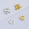S925 Sterling Silver Crushed Square Bead Spacer for DIY Jewelry