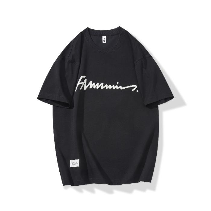 

New Summer Men s Cotton Round Neck T-shirt Fashionable Loose Short-sleeved Shirt Top 4XL