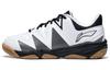Li Ning Seamless Textile, Synthetic Leather Abrasion Resistant Breathable Low Top Badminton Shoes Unisex White Black AYTT025-1