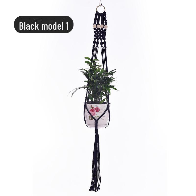 Handwoven Hanging Basket for Flower Pots - Decorative Gardening Net Rack