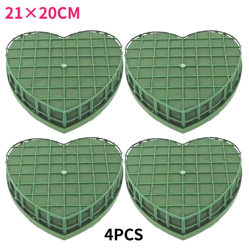 

4pcs Heart-Shaped Foam Flower Foam Inserts with Suction Cups for DIY Wedding Car Decorations Floral Arrangements Bouquets Making