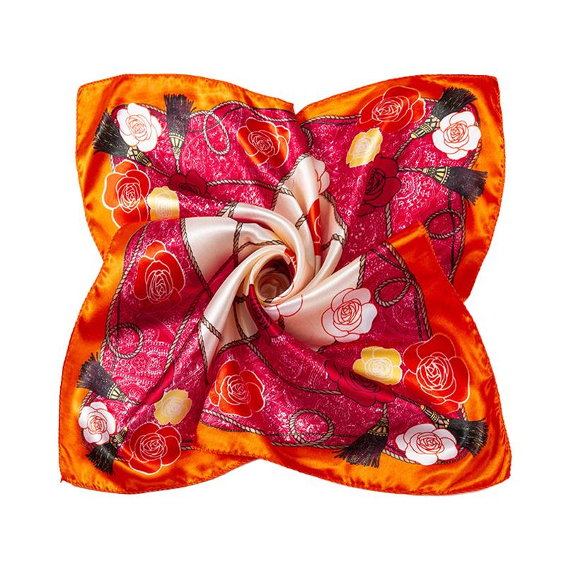 1Pc Square Flight Attendants 50x50CM Elegant Women's Scarfs Fashionable Hijab Bandana Polyester