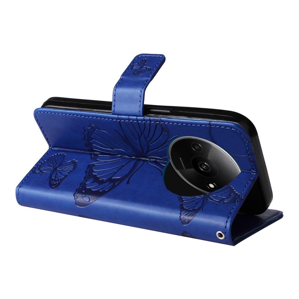 For Xiaomi Redmi A3 4G/Poco C61 4G Wallet Case Floral Butterfly Imprinted Leather Phone Cover Stand