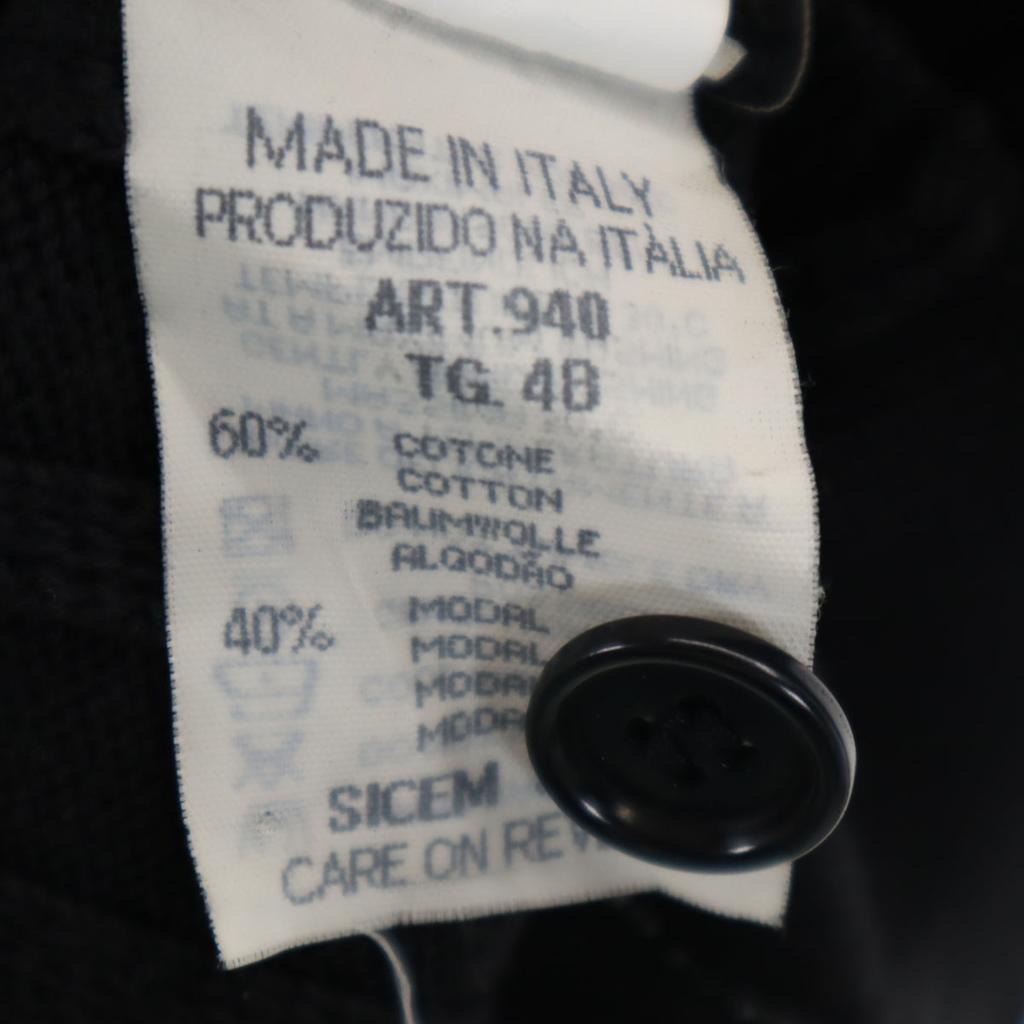 Emporio Armani 90s Made In Italy Old Long Sleeve Knit Cardigan 48 Black Men's Used