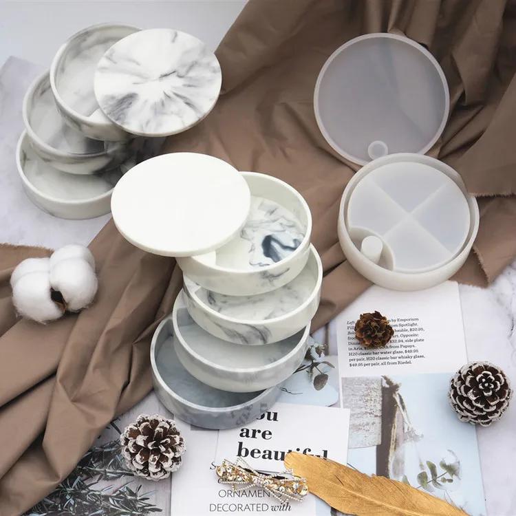 DIY Manuell Drehendes Dreistöckiges Tablett Schmuckaufbewahrungsbox Form Box Epoxidharz Gießen Silikonform Kunsthandwerkzeug