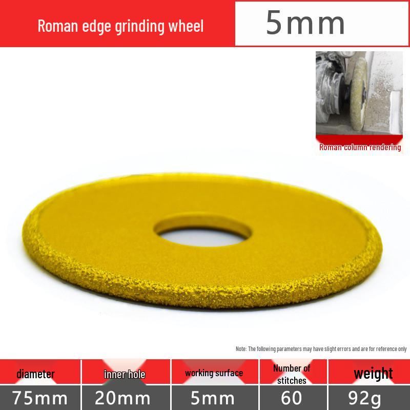 Brazed Diamond Flat Angle Grinder for Roman Column Quartz Stone & Ceramic Tile Edge Grooving.