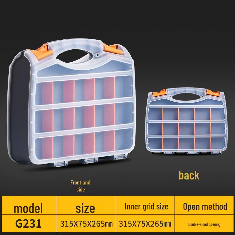 Plastic Grid Organizer Box with Removable Compartments for Small Parts and Accessories