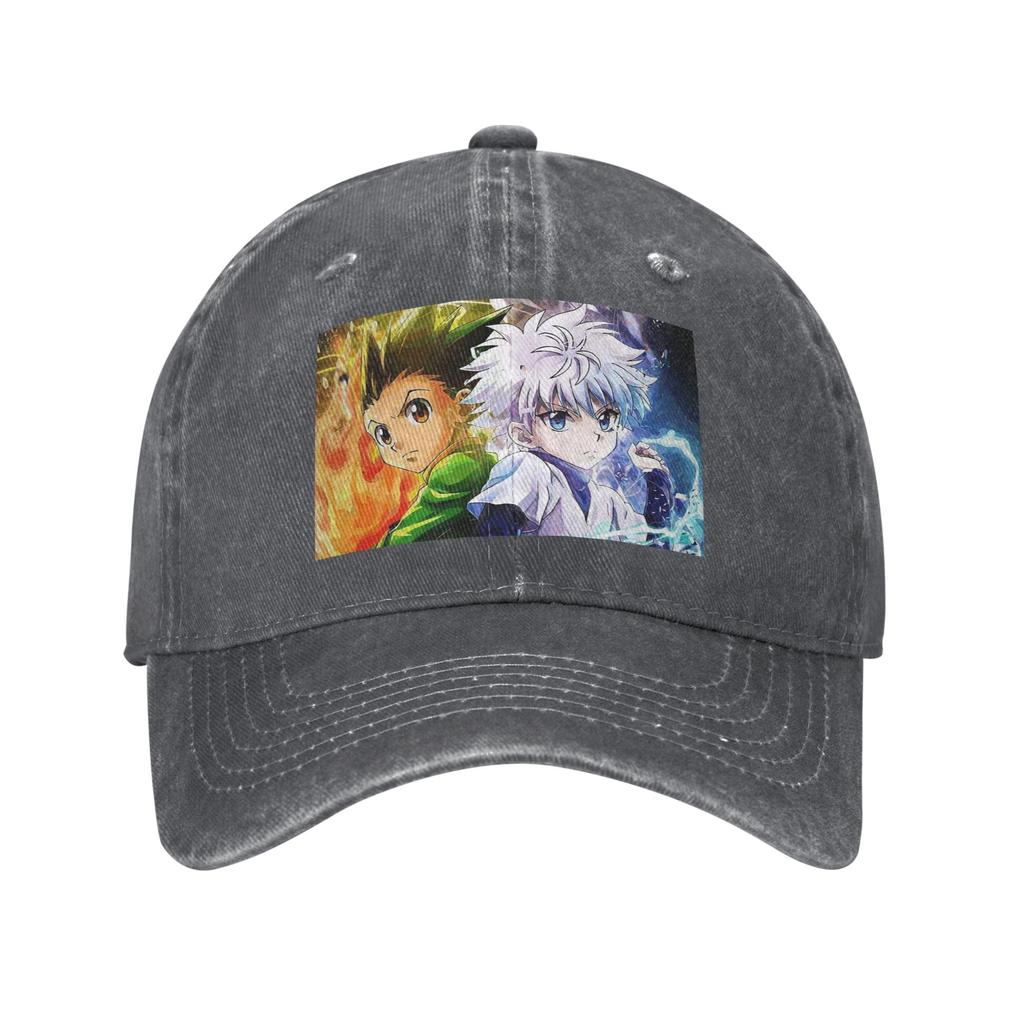 Anime Hunter X Hunter Gewaschene Jeans-Kappe Lässige Baseballkappen Verstellbarer Hut Sommer Unisex Baseballkappen