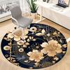 1pc Floral Ornament Office Round Area Rug, Indoor Mat Suitable For Office, Under Office Chairs Bedroom Living Room Home Decor, Room Deco 186