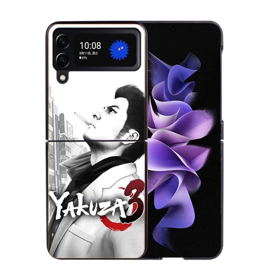 Yakuza 0 Game Phone Case For Samsung Z Flip 7 6 5G Galaxy Z Flip4 Z Flip5 Z Flip3 Coque Black Hard PC Shell Protective Cover