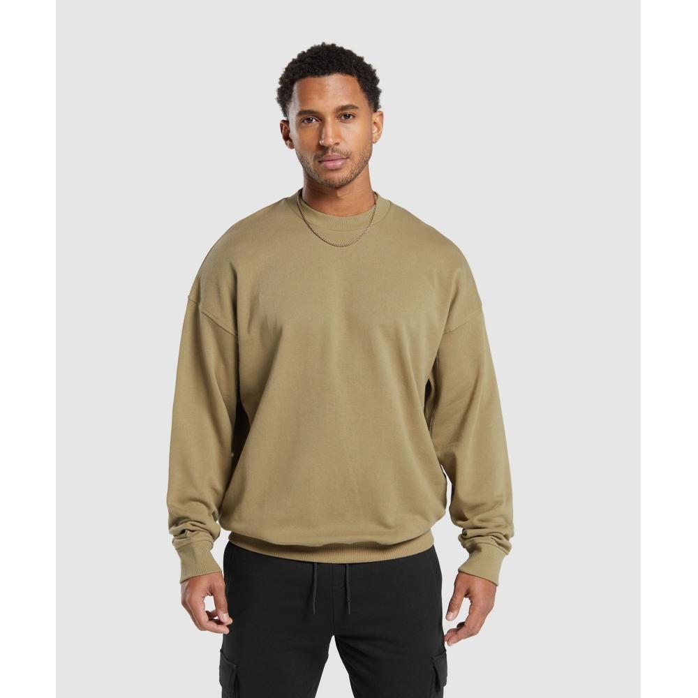 

GYMSHARK Rest Day Essential Crew Troop Green A6A2L ECJL XS