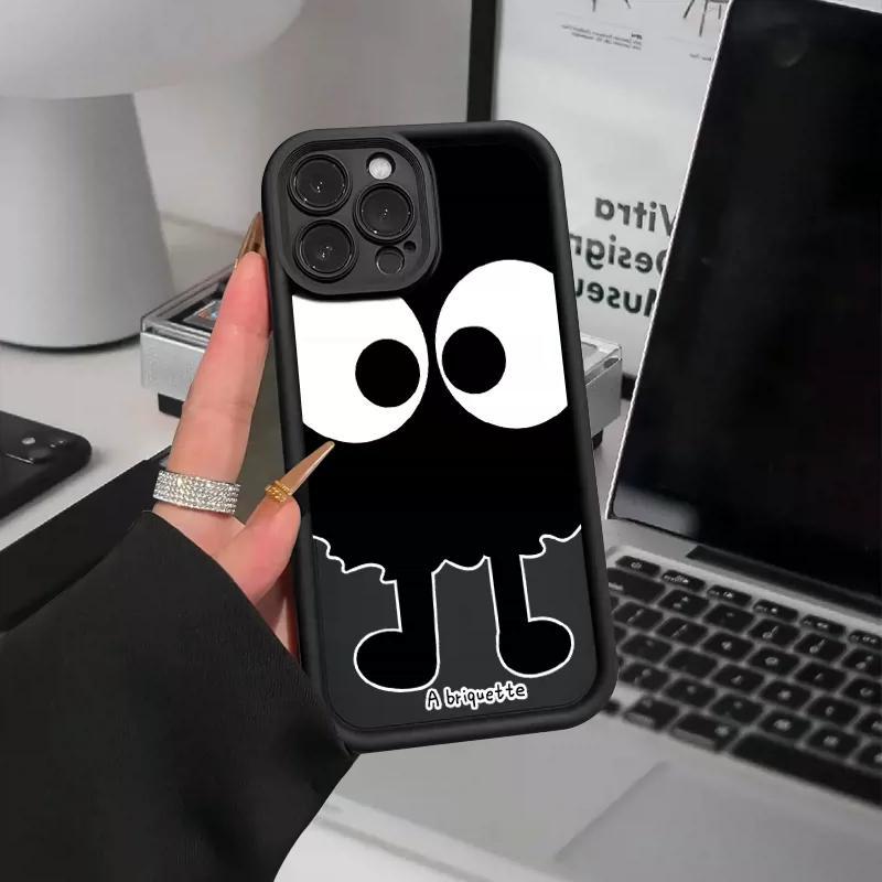 Big eye briquettes are suitable for Apple 15promax mobile phone case iPhone14/13 simple 12/11 new 17/16p