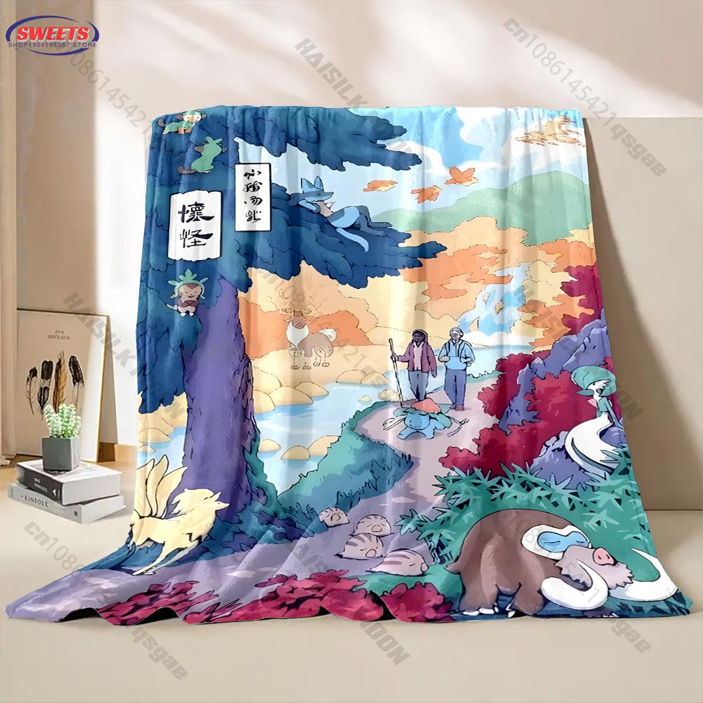 

17 Styles Pokemon Edo Period Classical Fluffy Throw Camping Blanket,Home Sofa Office Nap Camping Throw Thin Blanket Fashion Gift 75x90cm