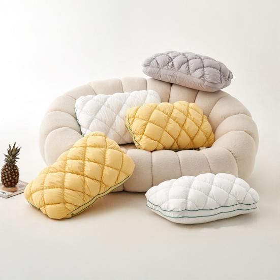 Pineapple Pillow Soft Fluffy Neck Pillow Stuffed Down Pillow Balanced Softness And Support for Back Side Stomach Sleepers