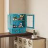 2-Tier Wood Storage Cabinet with 2 Drawers & Double Doors, Compact Organizer Shelf for Office, Living Room, Kitchen, Bathroom