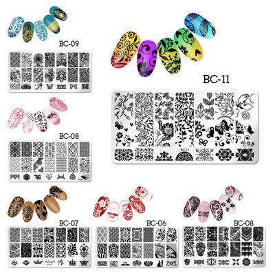 Nail Art Transfer Printing Stencil Printing Nail Polish Steel Plate Stencil Rectangle Color Stamp Tool